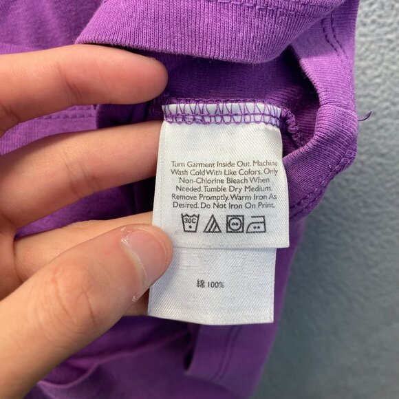 Eddie Bauer Women’s Size Large Blouse Short Sleeve Casual,Cotton,Purple - Picture 10 of 12